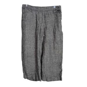 J. Jill Black and white Cropped Linen Pants - Size PM